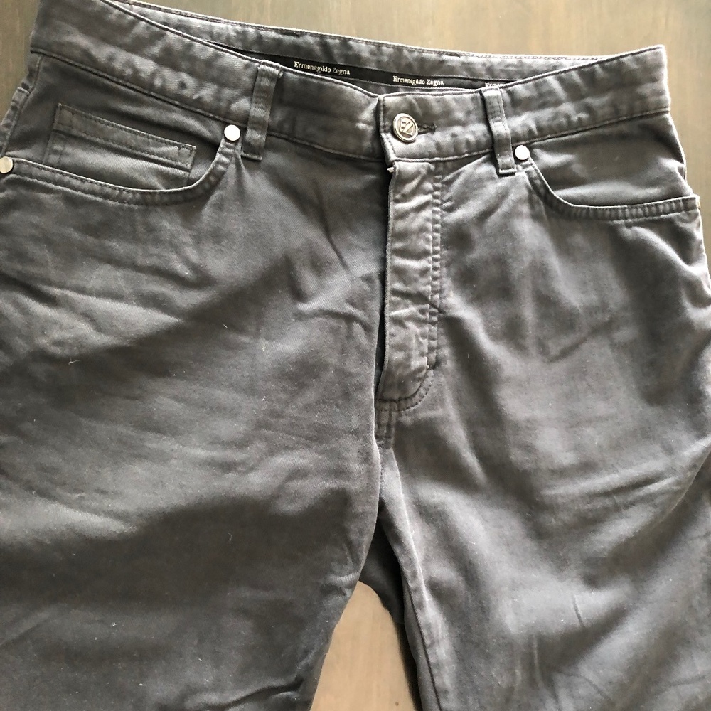 Ermenegildo Zegna Slim Straight Men's Jeans in Dark Gray